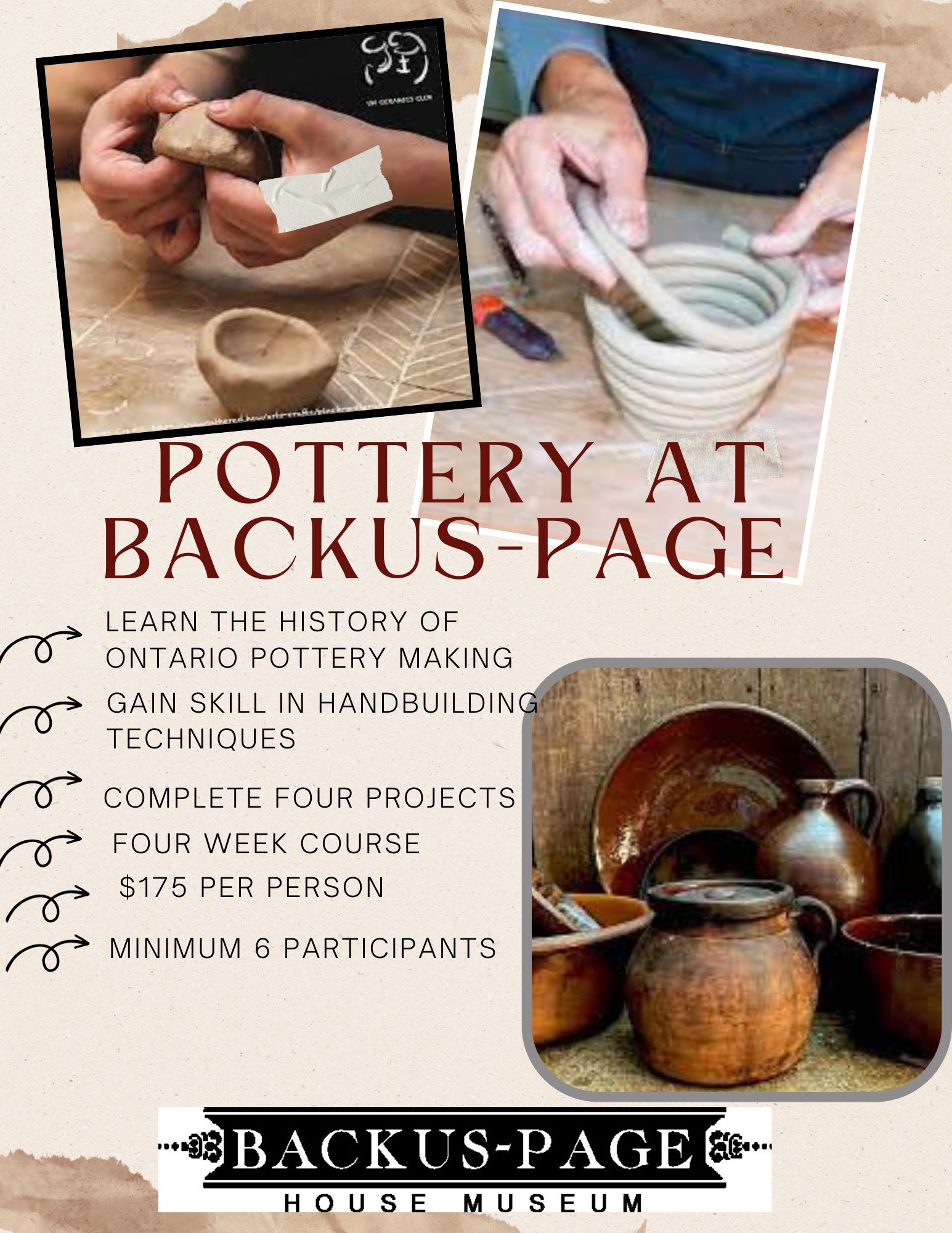 pottery at Backus-Page
